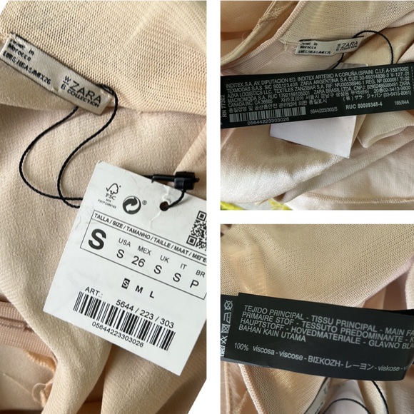 NWT Zara Light Gold Beige Satin High Neck Sleeveless Rayon Slip Maxi Dress - S - Picture 15 of 16